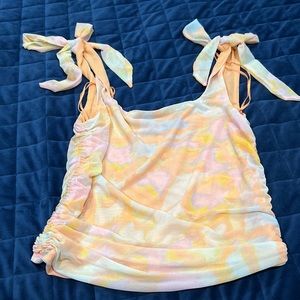 NWOT FREE PEOPLE TIE DIE MESH CROP TOP